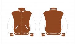 Get quality custom Brown and white varsity jacket in 2025