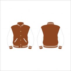 Get quality custom Brown and white varsity jacket in 2023