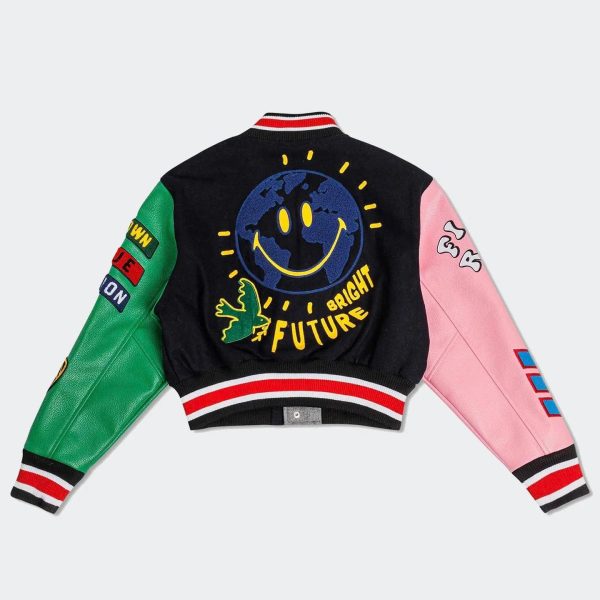 Plus Size Breathable Women Cropped Varsity Jacket Custom Logo Embroidered Leather Sleeve Crop Women Letterman Baseball Jackets - Image 6